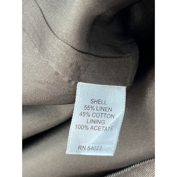 Vtg Y2K Banana Republic Brown Linen Blend Pencil Skirt Pockets 6 Dark Academia - Picture 6 of 12